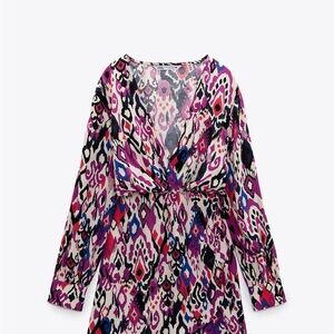 Zara Multicolor Abstract Print Dress